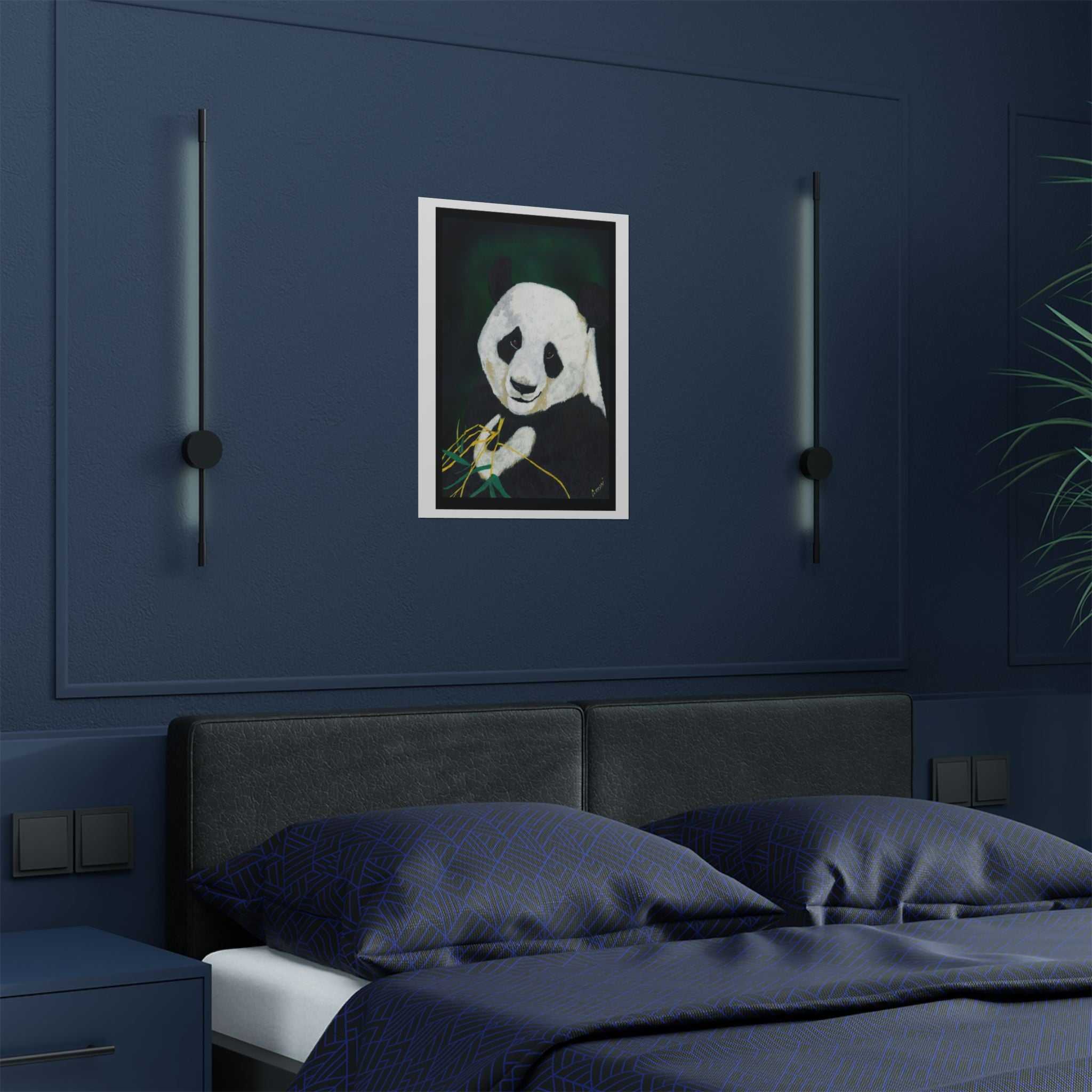 Giant Panda Portrait Satin Poster - Wall Art for Nature Lovers