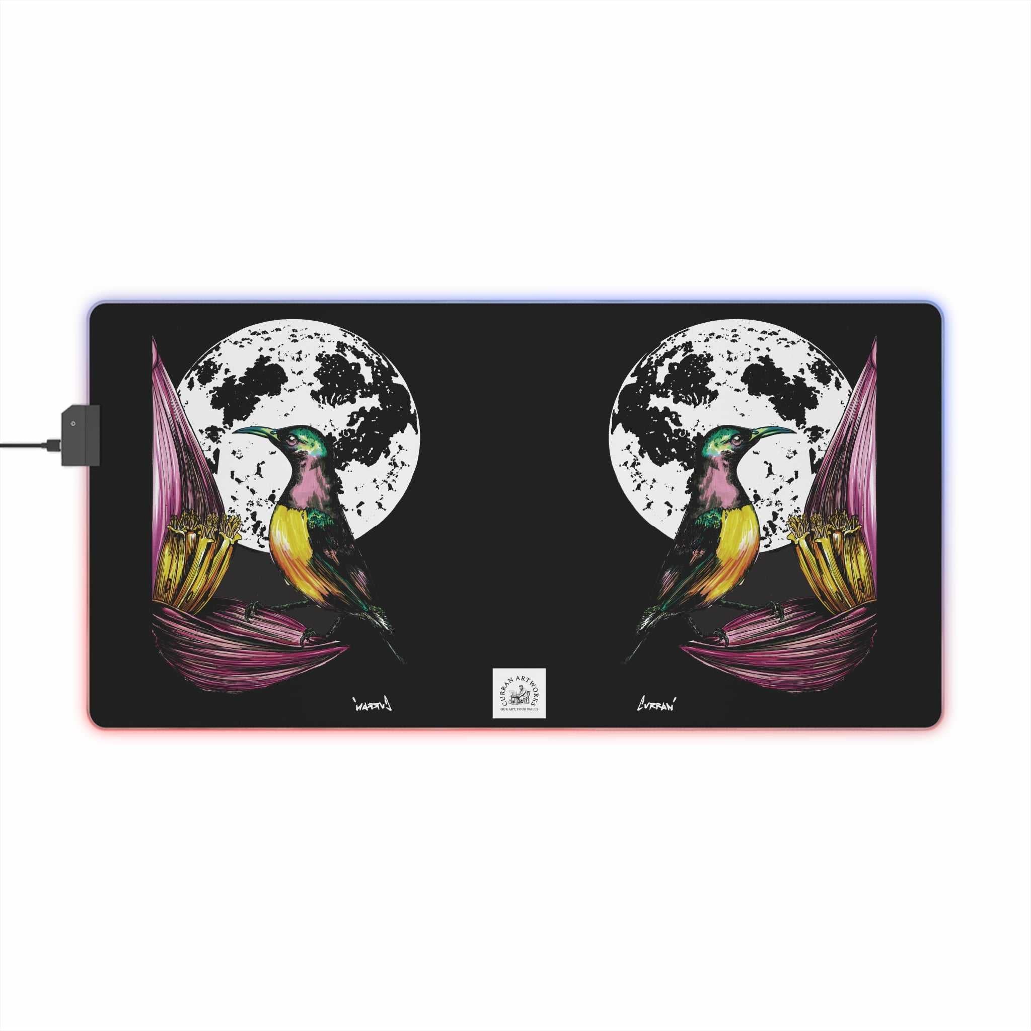 Beautiful Hummingbird Design LED Gaming Mouse Pad!