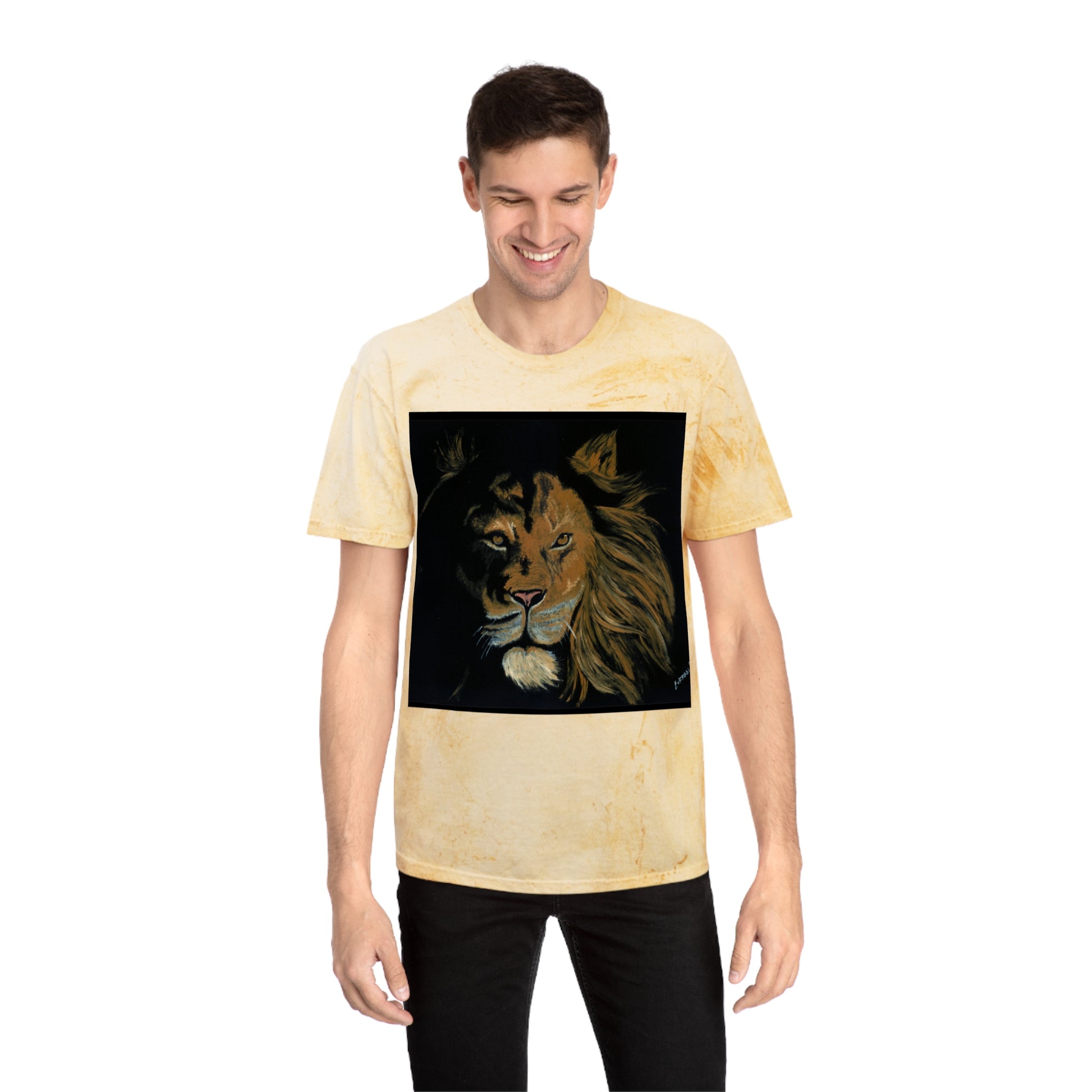 Color Blast T Shirt Powerful Lion Design by Kris Curran