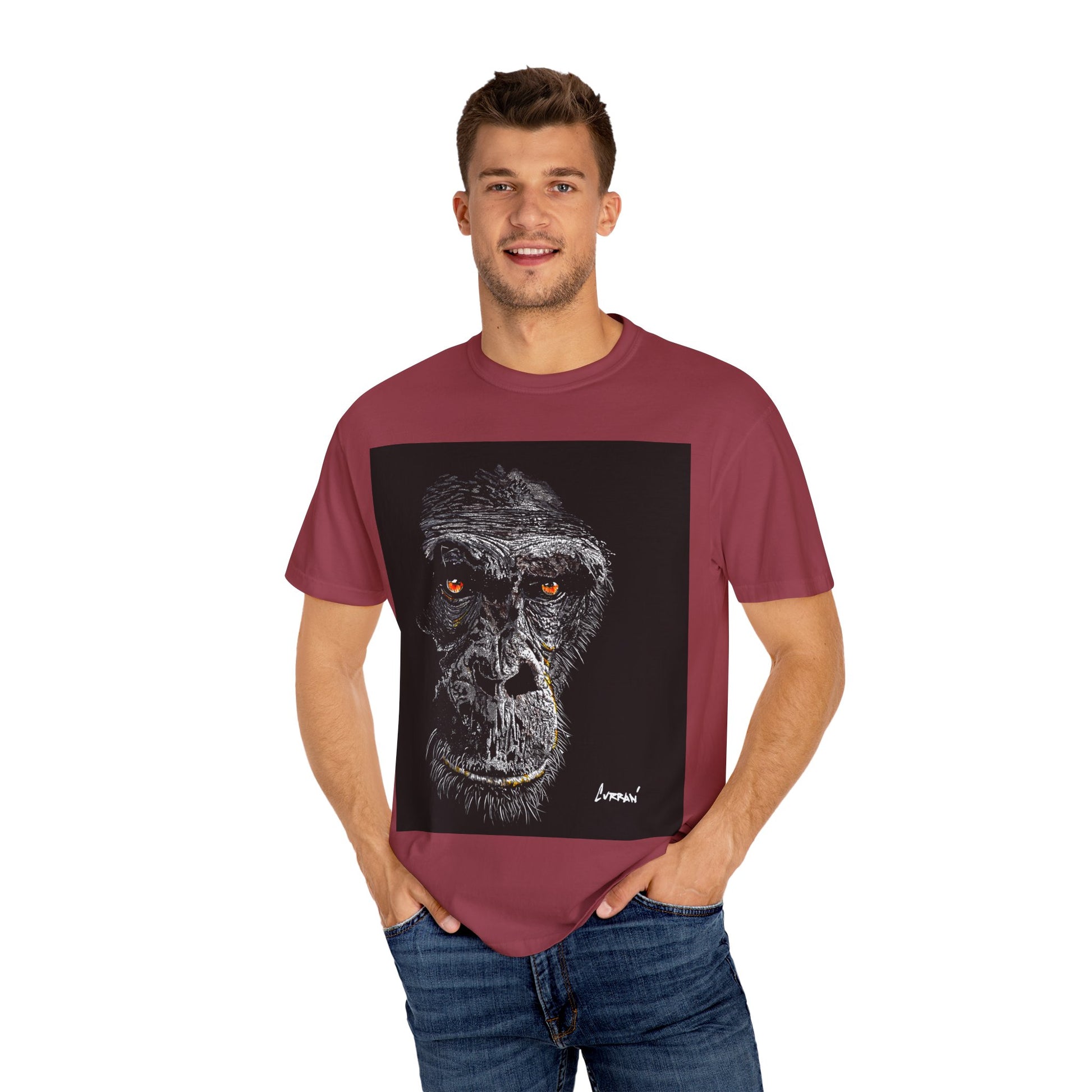 Gorilla Garment-Dyed Art T-Shirt | Unique Unisex Graphic Tee