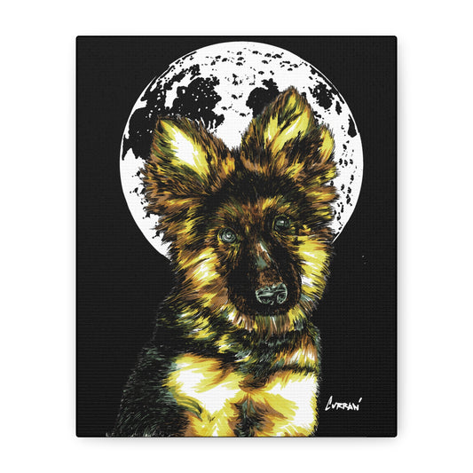 German Shepherd Puppy Print, Hand-Drawn Dog Art,