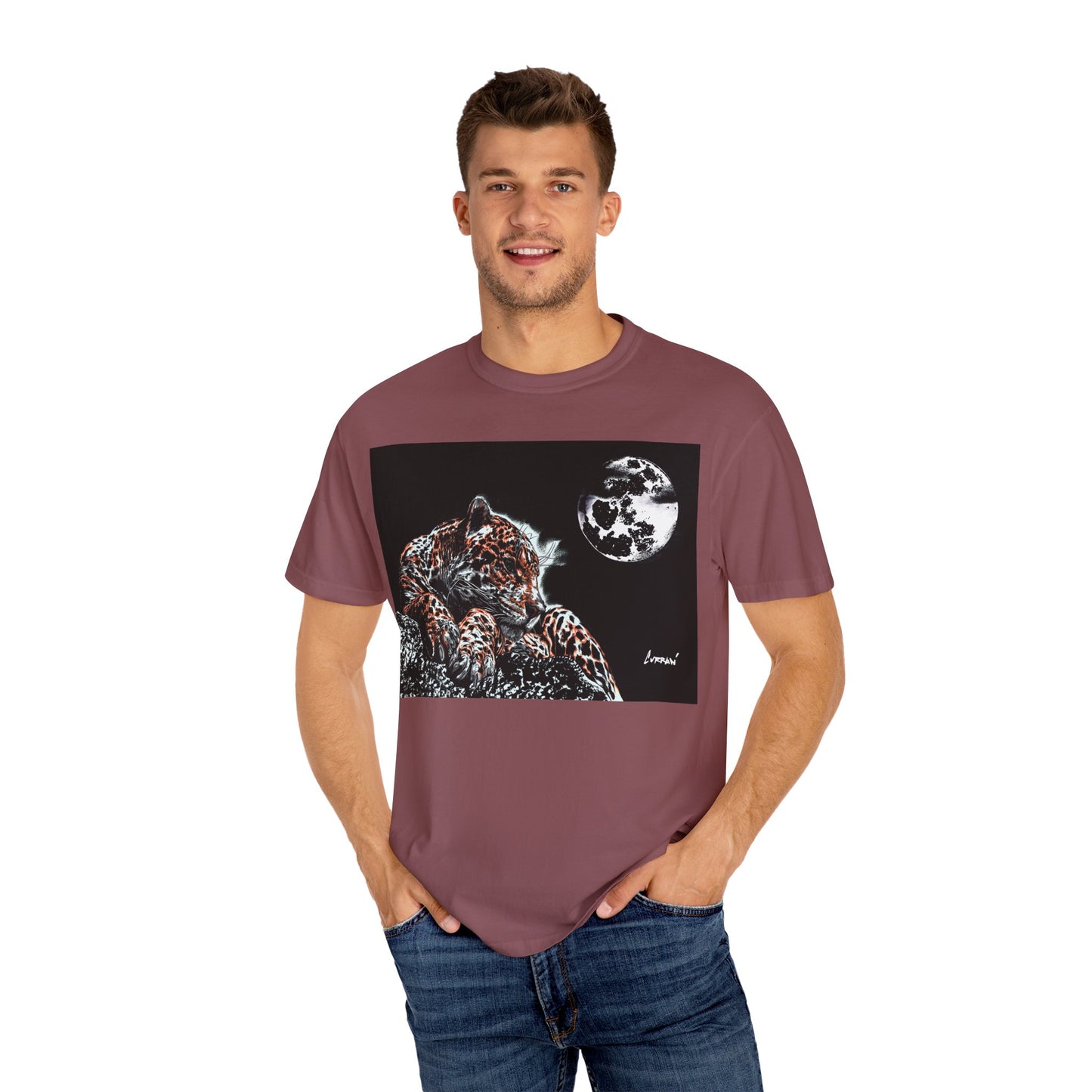 Moonlit Leopard Unisex Garment-Dyed T-Shirt