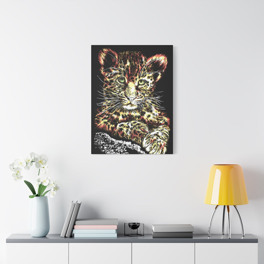 Leopard Cub Wall Art Print of the Original, hand drawn
