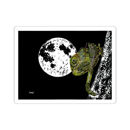 Mystical Lizard Moon Kiss-Cut Stickers | Nature-Inspired Decor for Animal Lovers
