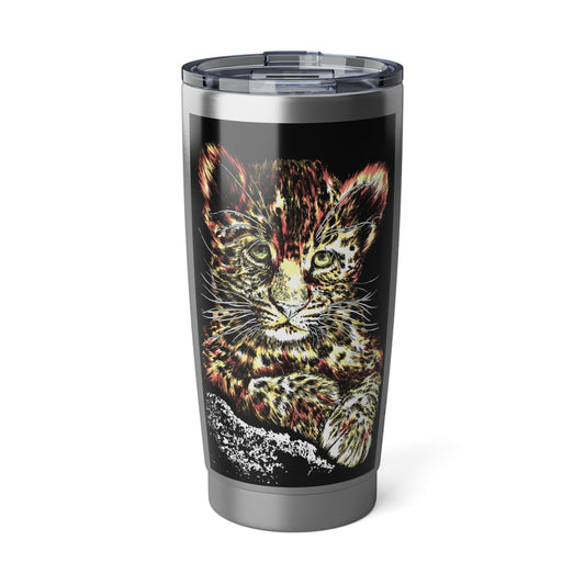 Leopard Cub 20oz Travel Mug, Original Wall Art Design, Gift for Animal Lovers, Hand Drawn Tumbler, Unique Wildlife Lover Gift, Leopard Print