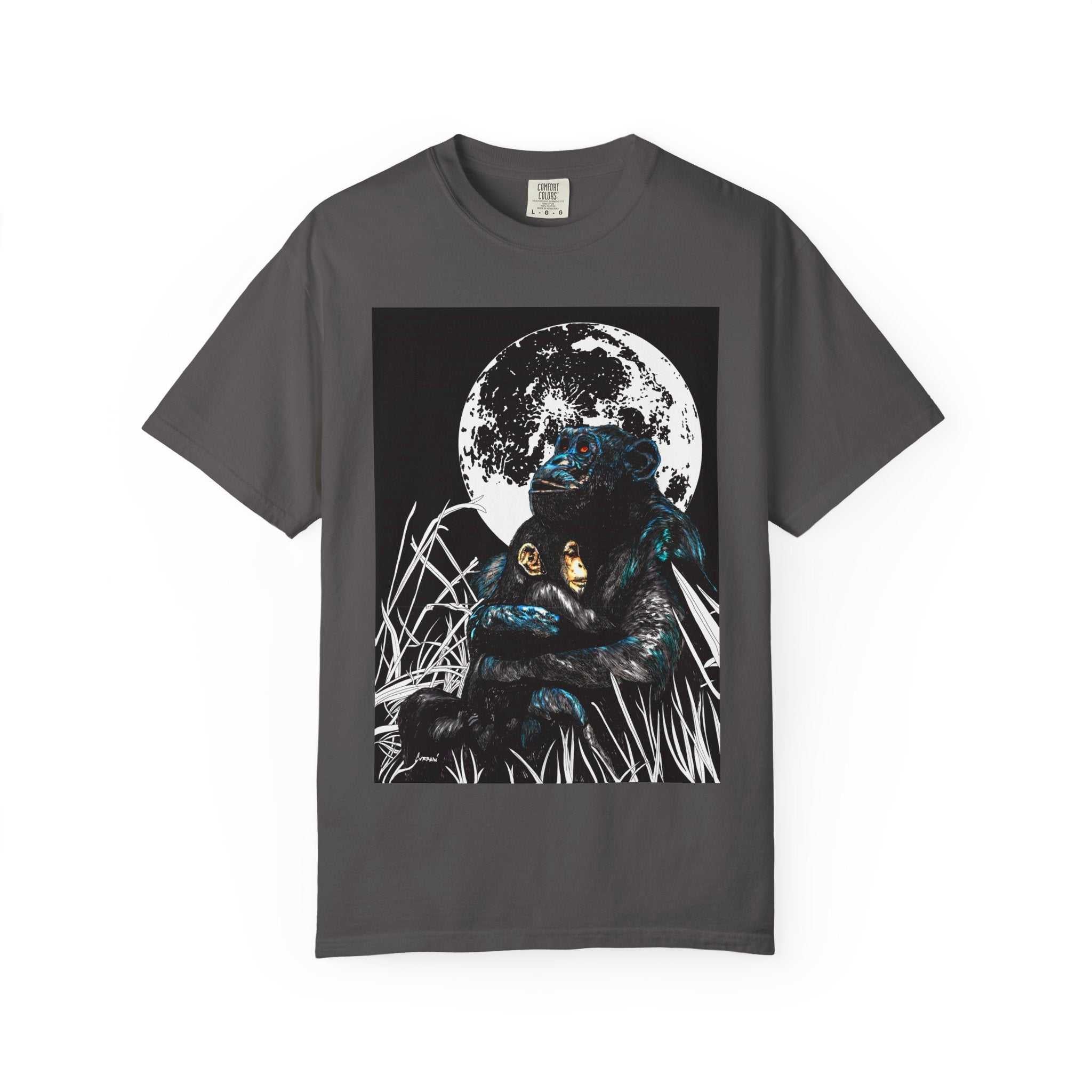 Moonlit Gorilla and Child Unisex Garment-Dyed T-Shirt