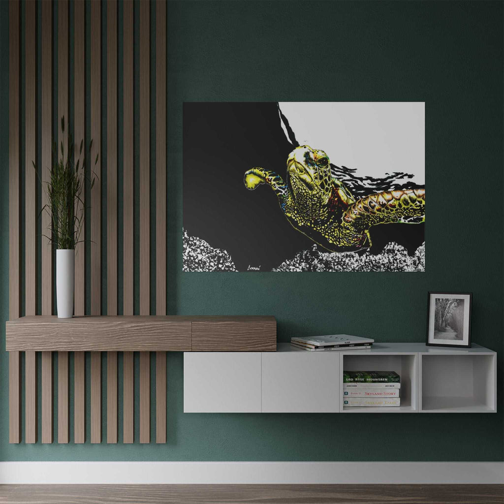 Transform your space with our stunning Sea Turtle Satin Poster, Vibrant Ocean Decor for Marine Life Enthusiasts for marine life into your home today!