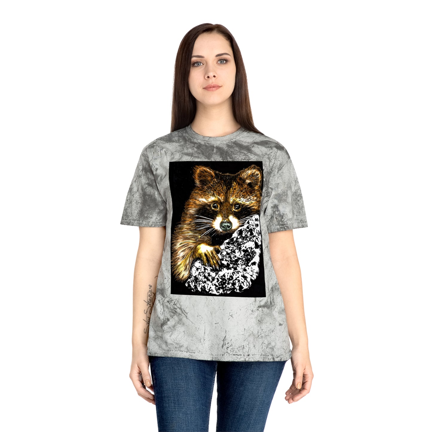Raccoon Tree Unisex T Shirt Hand Drawn Art