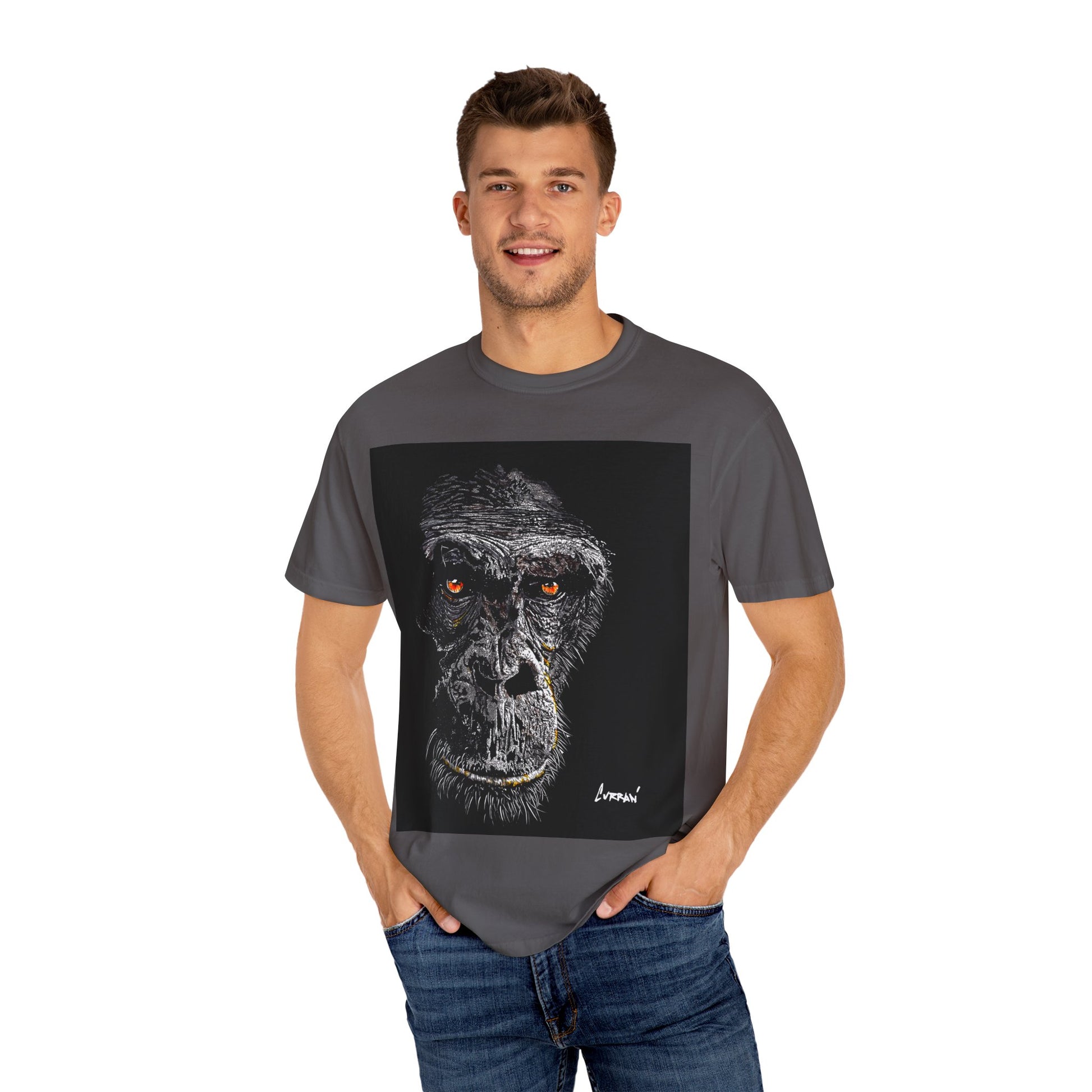Gorilla Garment-Dyed Art T-Shirt | Unique Unisex Graphic Tee