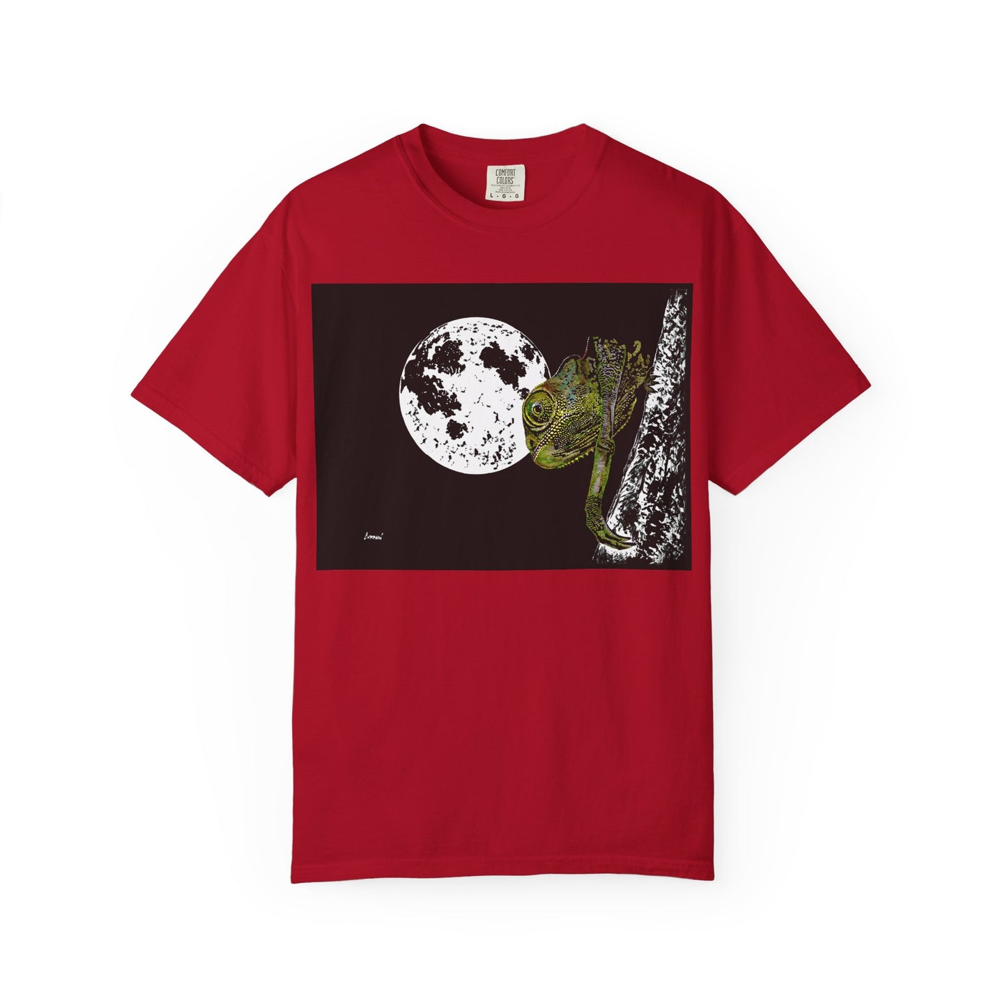 Moonlit Chameleon Unisex T-Shirt - Nature-Inspired Art Tee for Wildlife Lovers