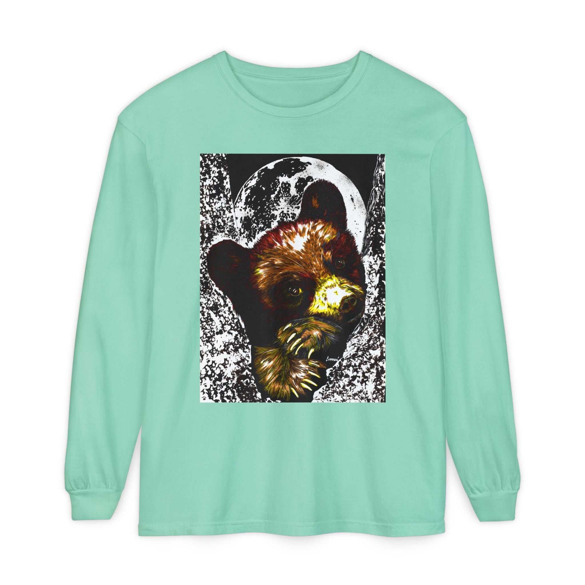Moonlit Brown Bear Cub Unisex Long Sleeve T Shirt