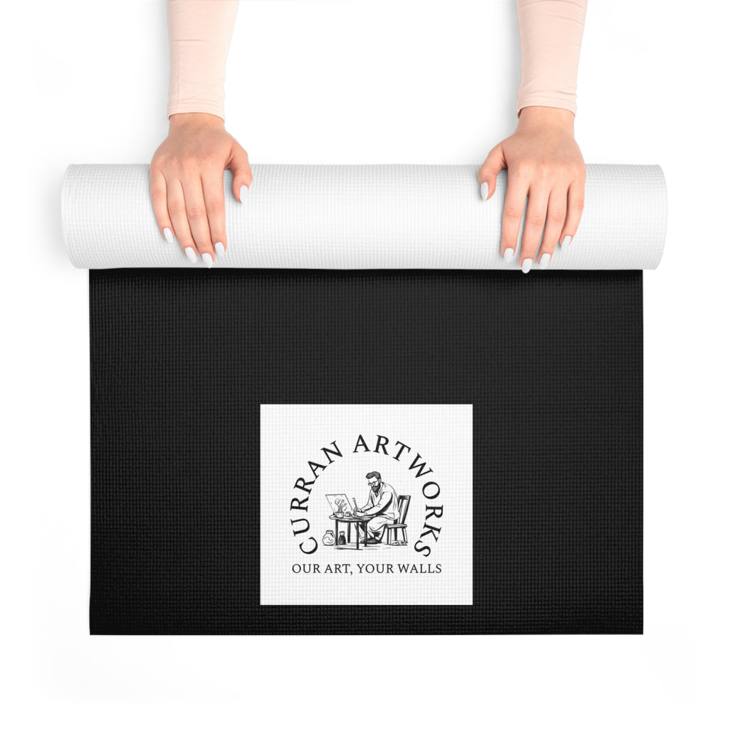 Kitten Yoga Mat, Hand-Drawn Mat, Cat Art Yoga Mat,