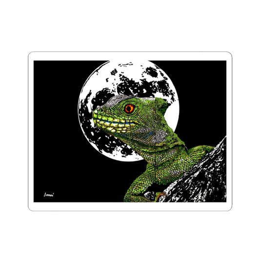 Lizard Moon Kiss-Cut Stickers - Unique Nature-Inspired Decor for Animal Lovers
