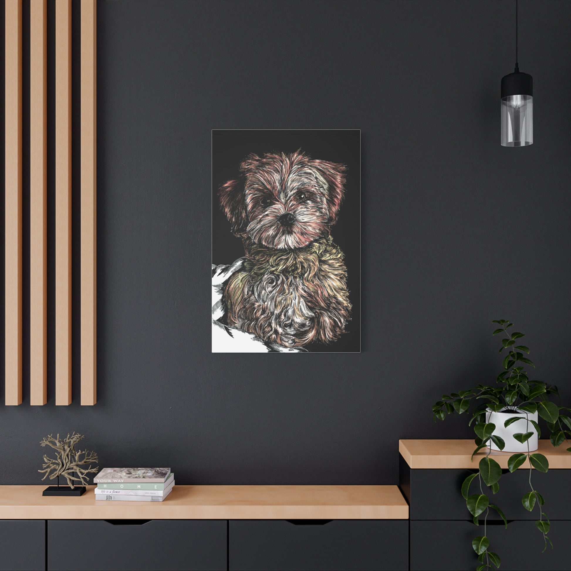 Hand Drawn Dog Portrait Canvas