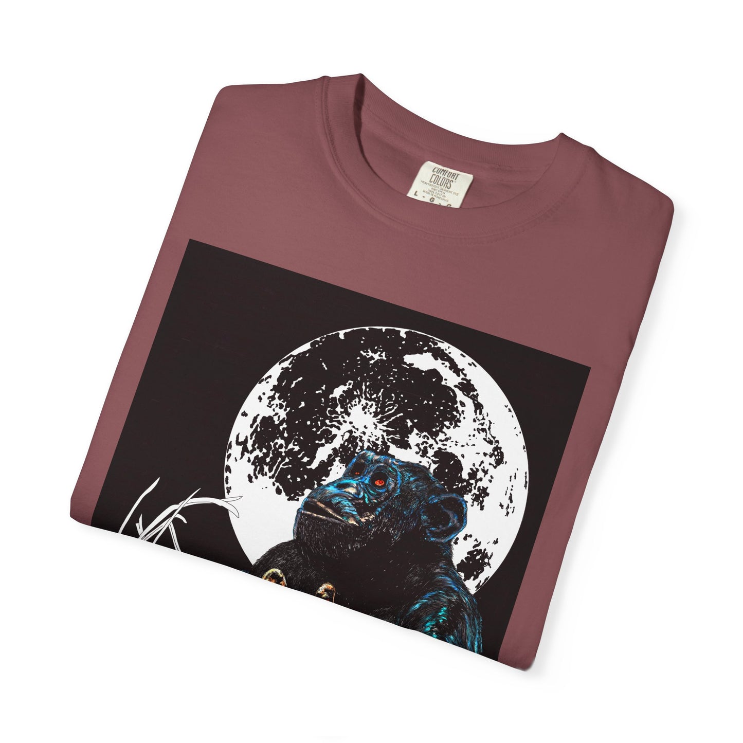 Moonlit Gorilla and Child Unisex Garment-Dyed T-Shirt