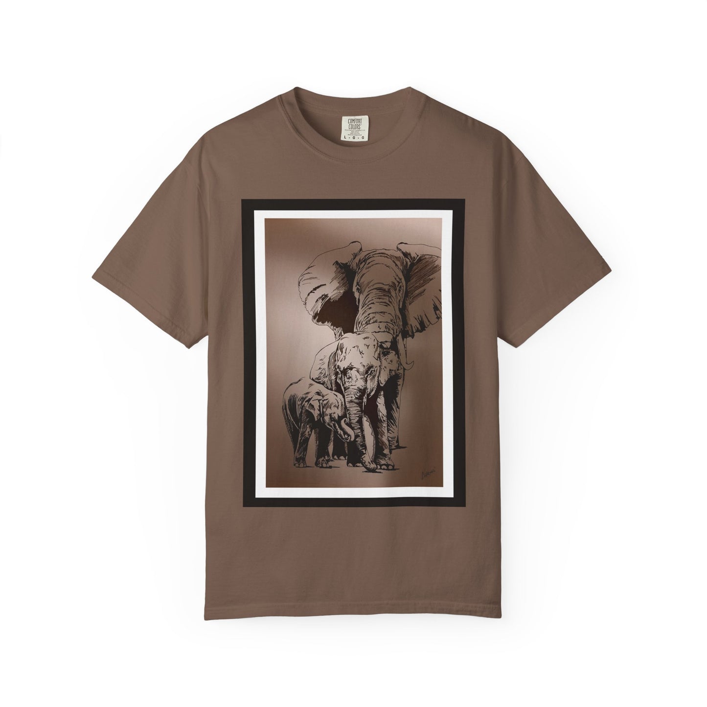 Elephant Family Garment-Dyed T-Shirt | Nature Lover's Tee