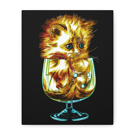 Whimsical Cat Art Canvas Print - 1.25" Stretched Wall Decor