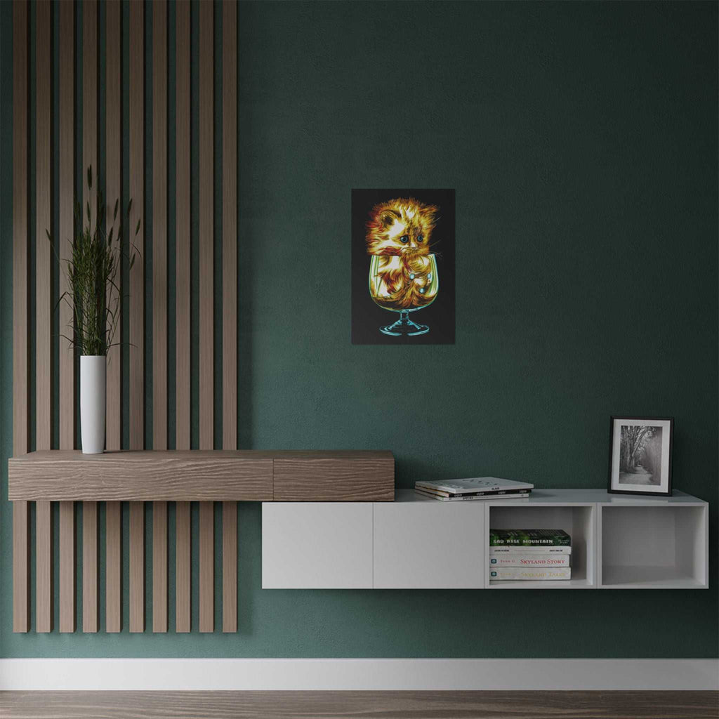Add a touch of whimsy to your walls with our Whimsical Cat in Glass Satin Poster - 300gsm Art Print for Cat Lovers. Perfect for feline enthusiasts!