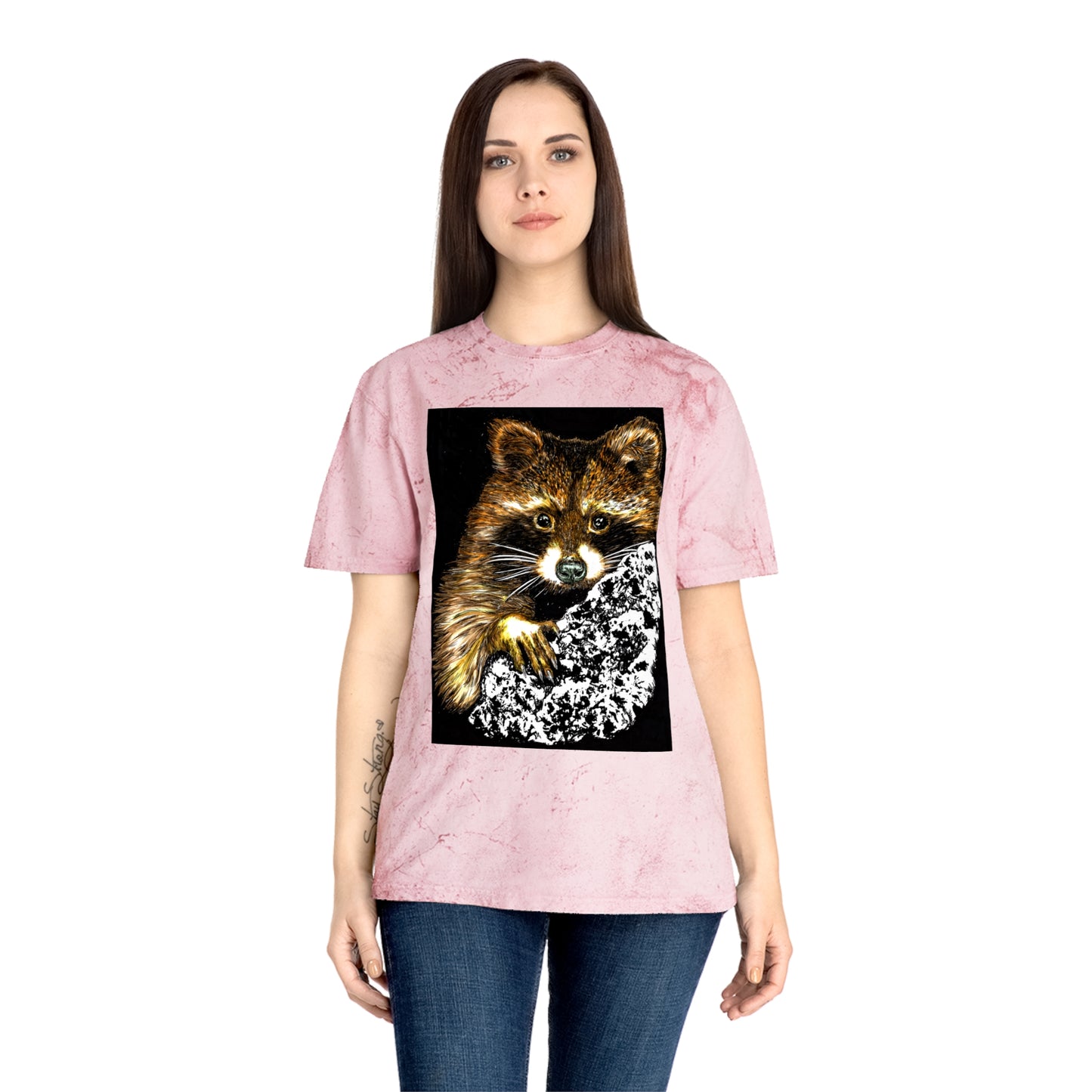 Raccoon Tree Unisex T Shirt Hand Drawn Art