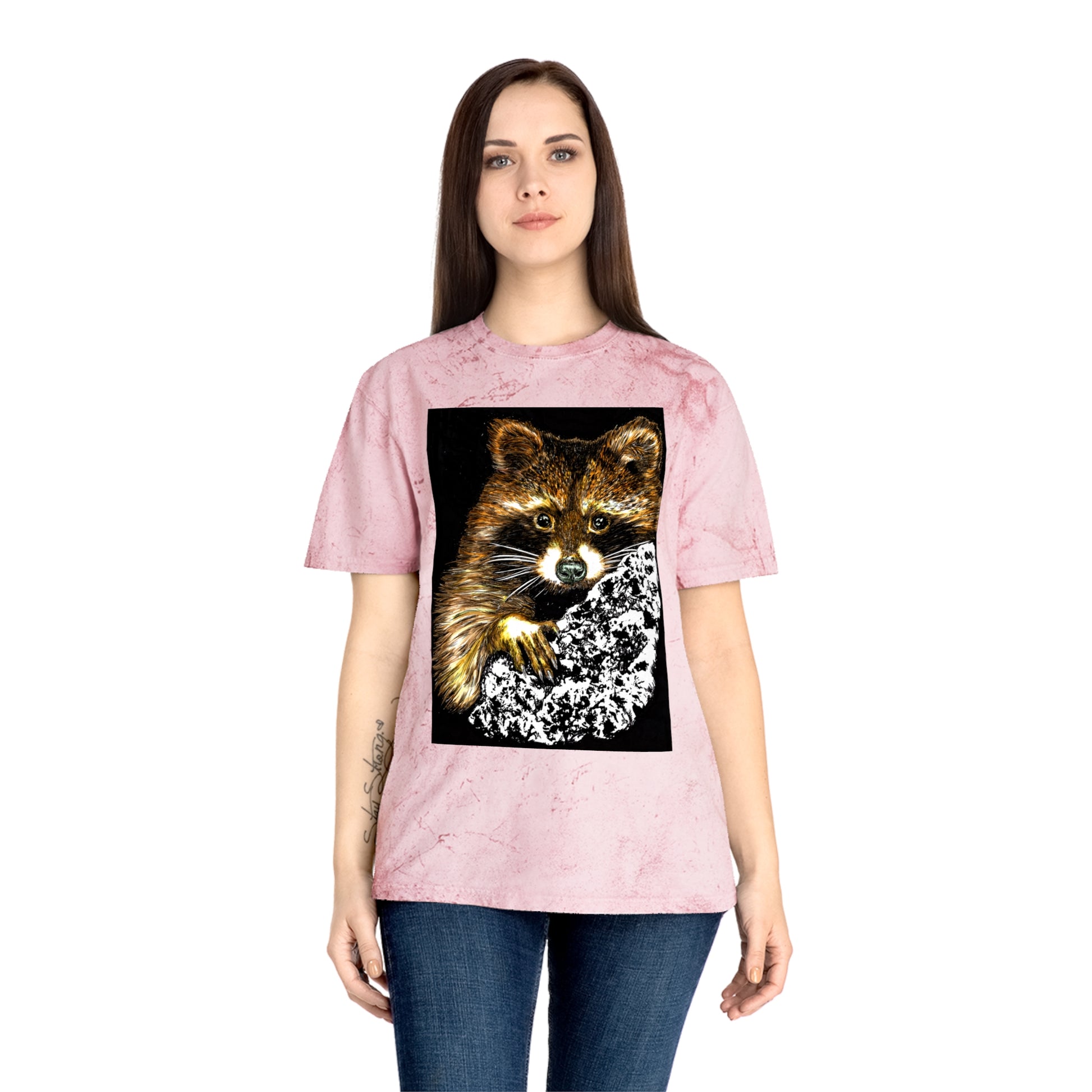 Raccoon Tree Unisex T Shirt Hand Drawn Art