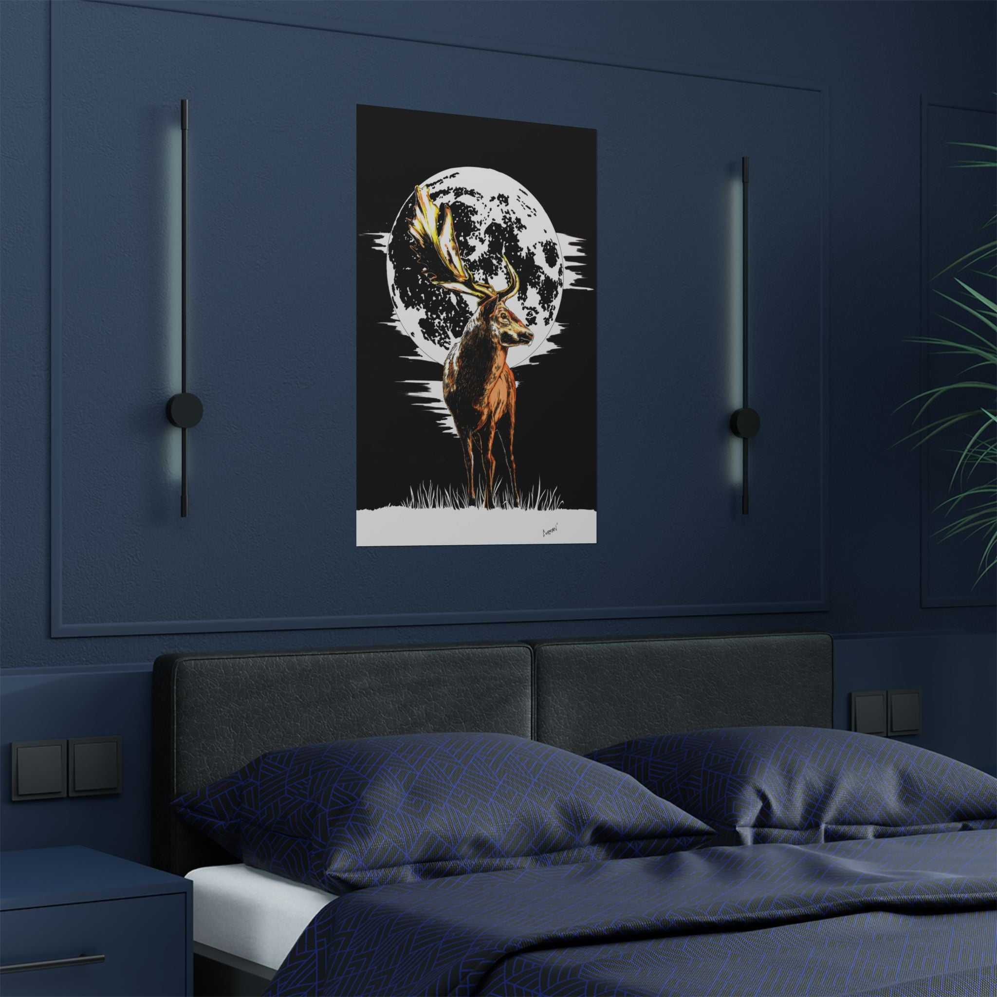 Deer Satin Poster - 300gsm Art Print for Nature Lovers