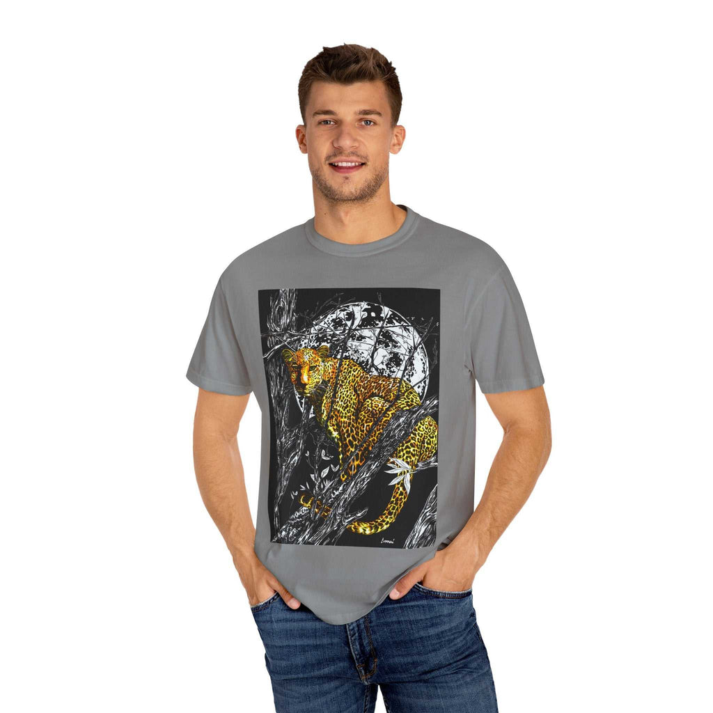 Leopard Unisex Garment-Dyed T-Shirt - Wild Animal Art Tee