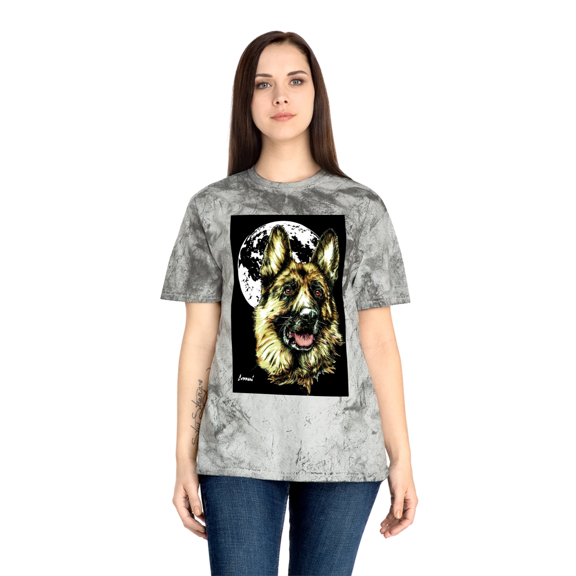 German Shepherd Moon T-Shirt - Unisex Tee for Dog Lovers