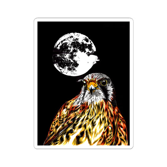 Moonlit Falcon Kiss-Cut Stickers | Nature-Inspired Art for Wildlife Lovers