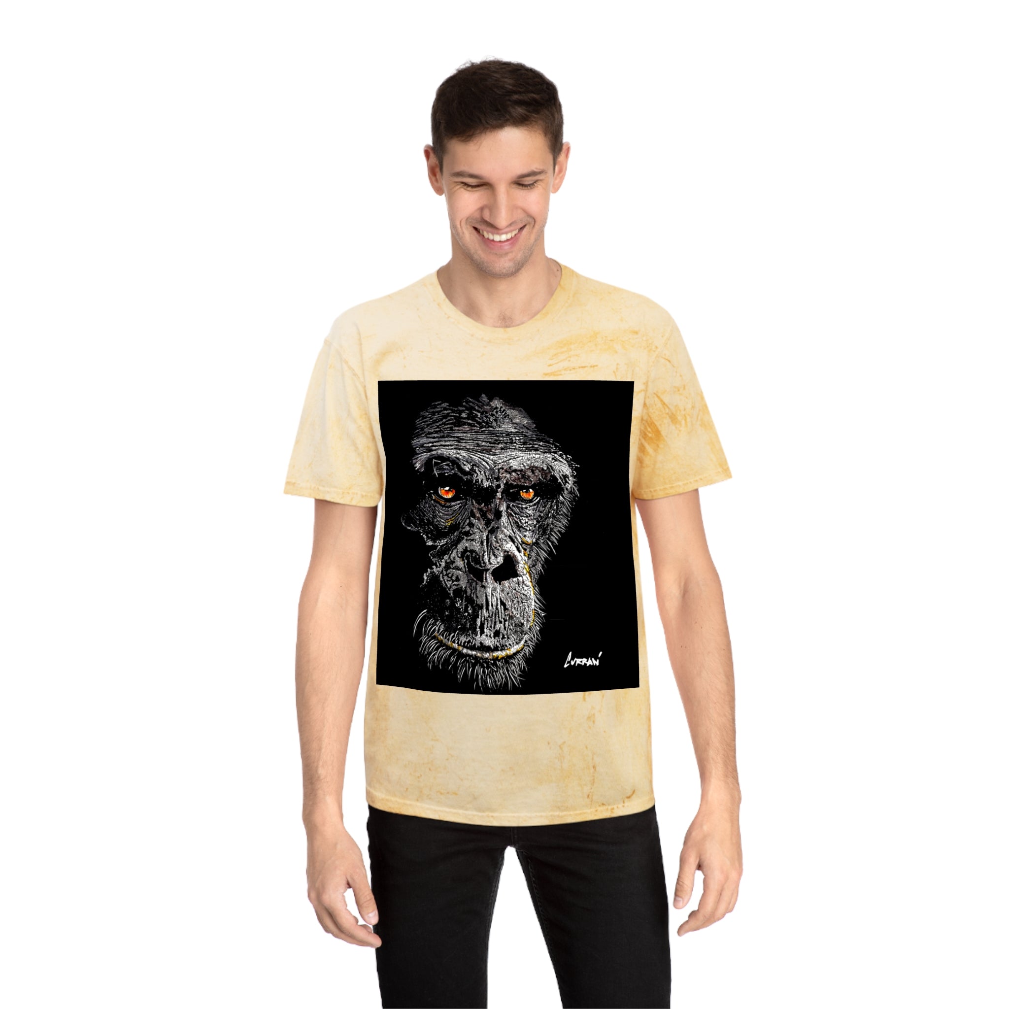 Gorilla Face Color Blast T Shirt Original Hand Drawn Art