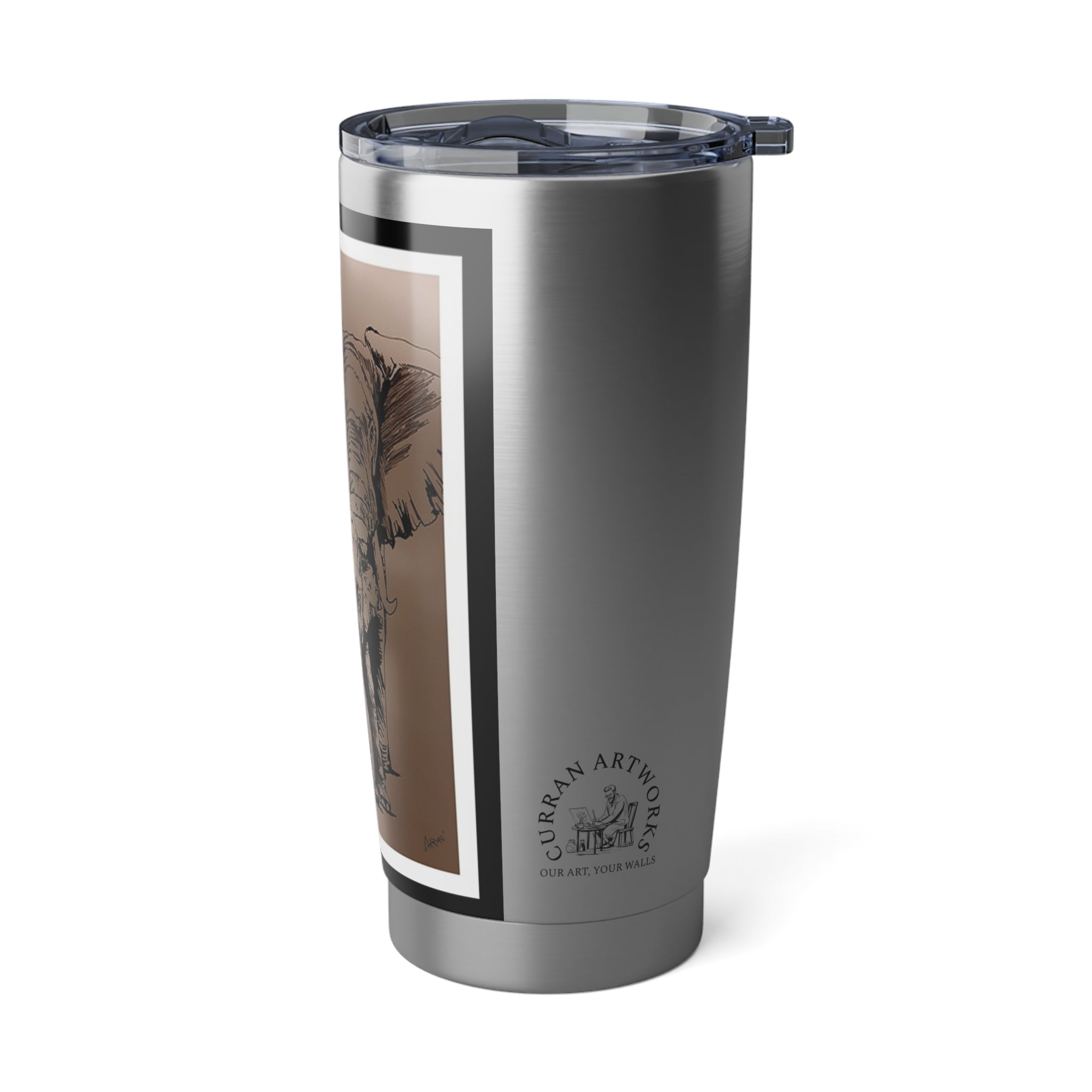 Elephant Art 20oz Tumbler, Gift Mug for Travelers