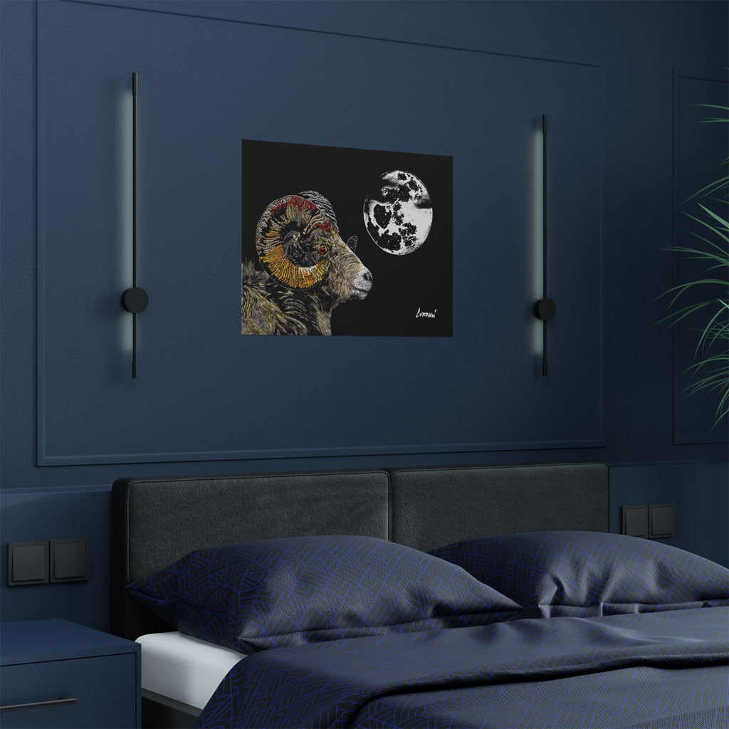 Mountain Ram Satin Poster - 300gsm Art Print for Home Decor