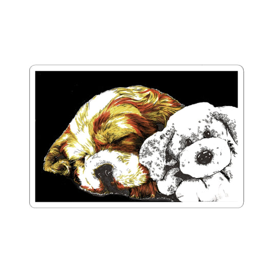 Cocker Spaniel Dog & Stuffed Animal Kiss-Cut Stickers