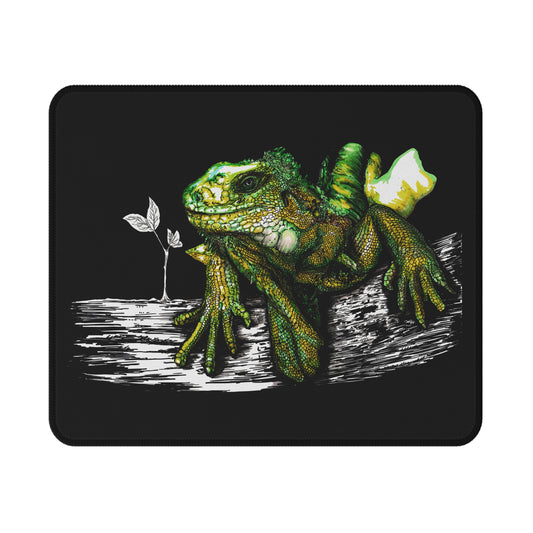 Original Hand-Drawn Iguana Art, Non-Slip Gaming Mouse Pad