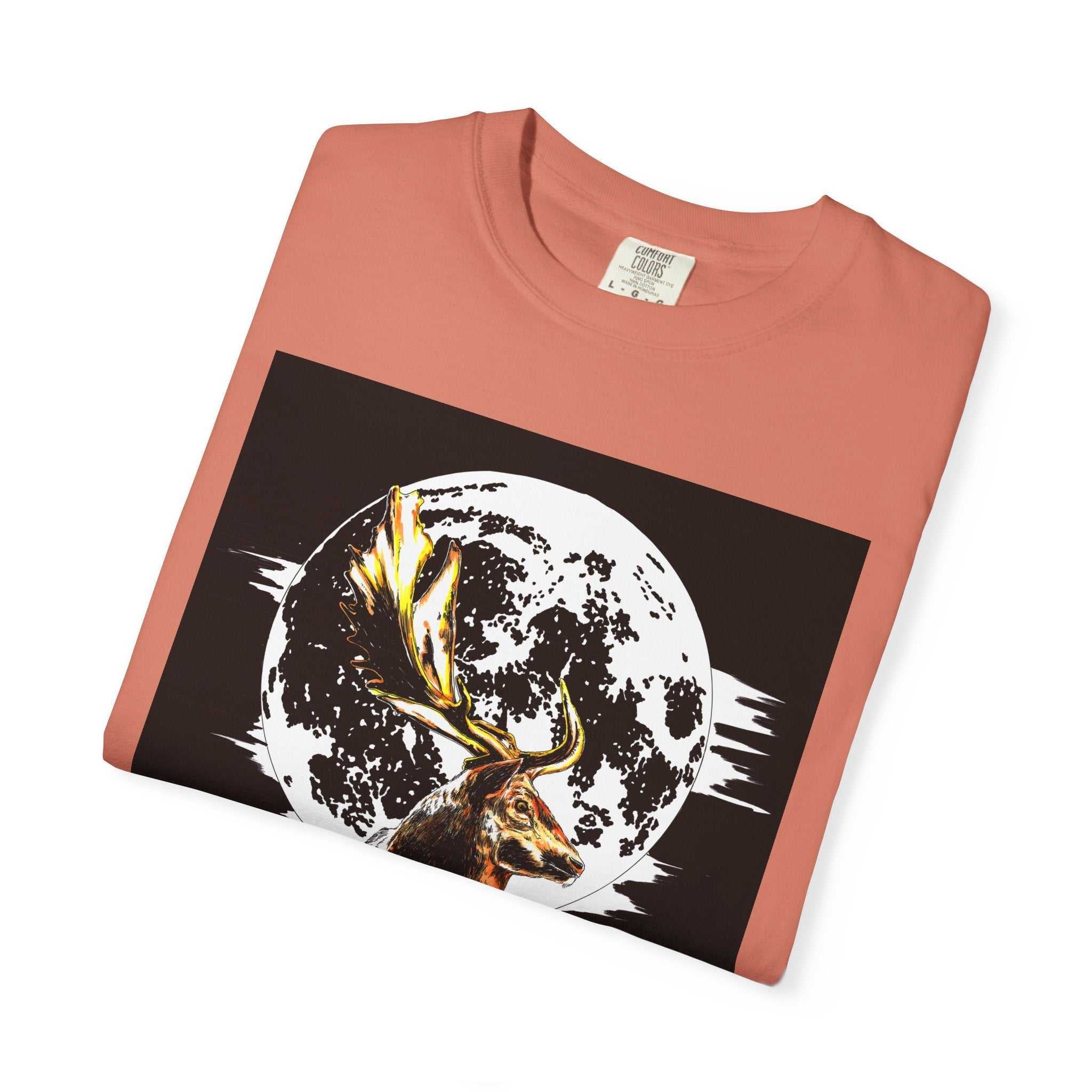 Moonlit Stag Unisex T-Shirt - Nature-Inspired Graphic Tee