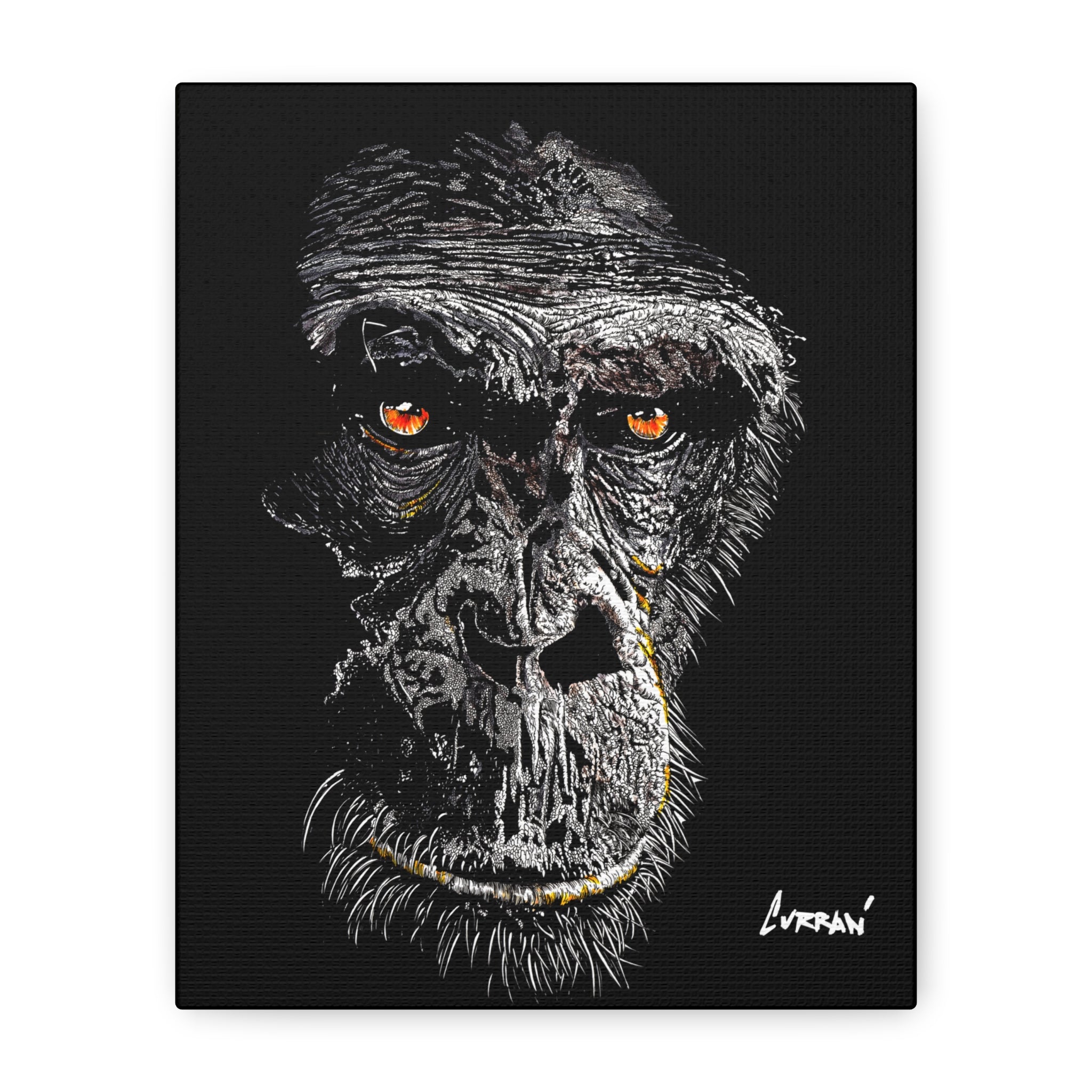 Gorilla 2 Wall Art, Gorilla Print, Hand-Drawn Gorilla,
