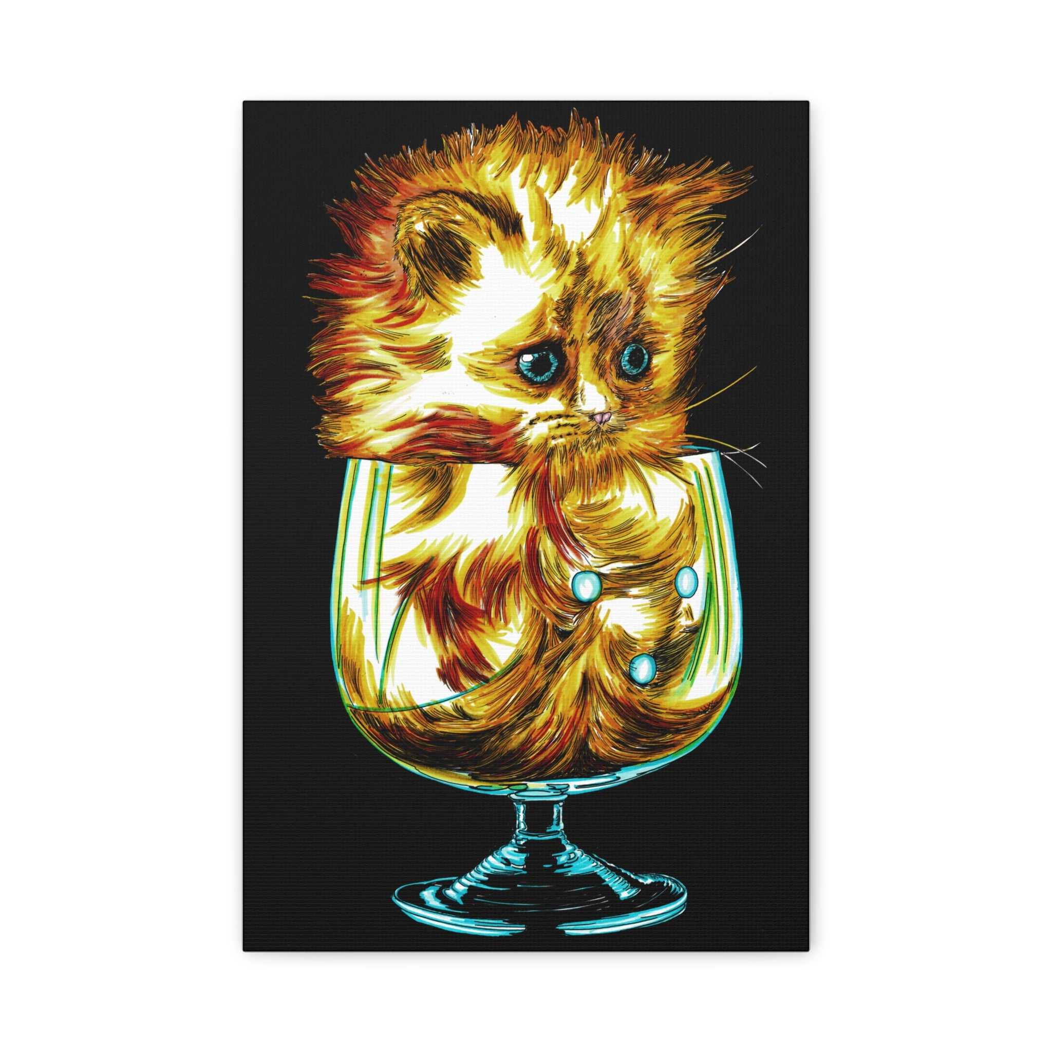 Transform your walls with the enchanting charm of our Whimsical Cat Art Canvas Print - 1.25" Stretched Wall Decor. Add a touch of whimsy to your space!