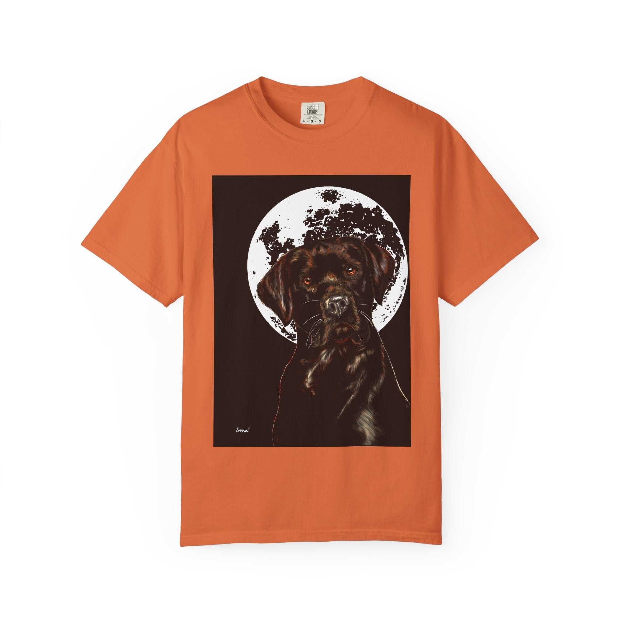 Moonlit Chocolate Lab Unisex Garment-Dyed T-Shirt