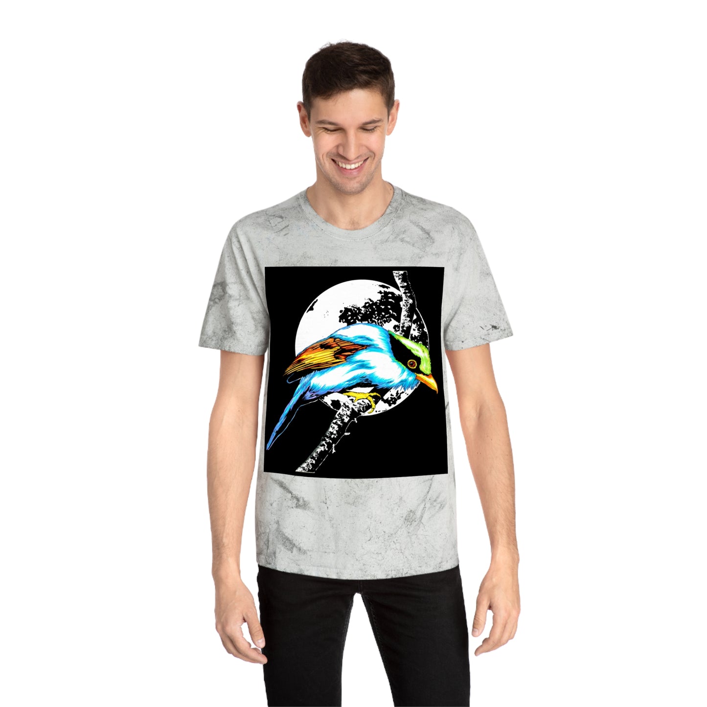 T Shirt with Vibrant Bird Design Perfect for Nature Lovers