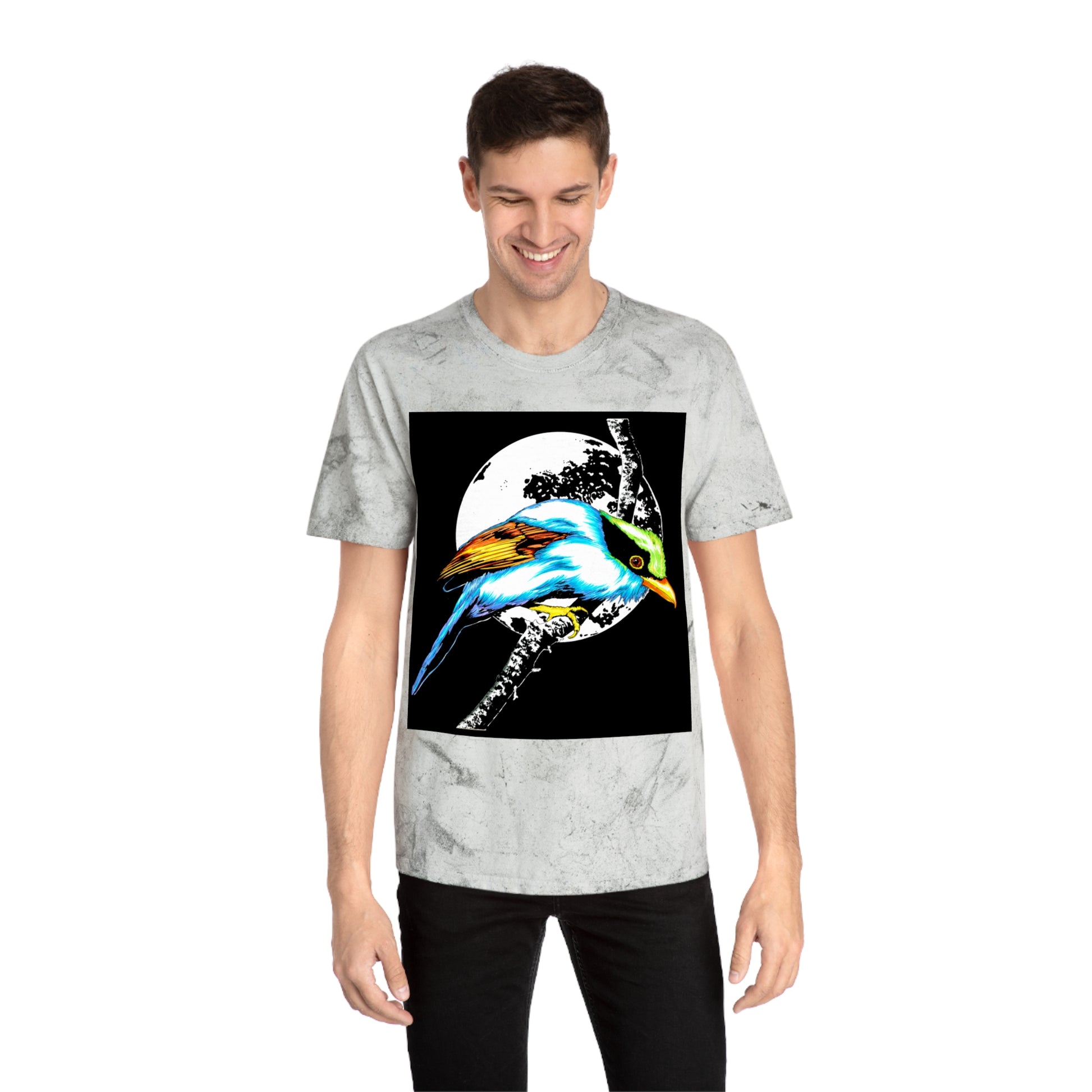 T Shirt with Vibrant Bird Design Perfect for Nature Lovers