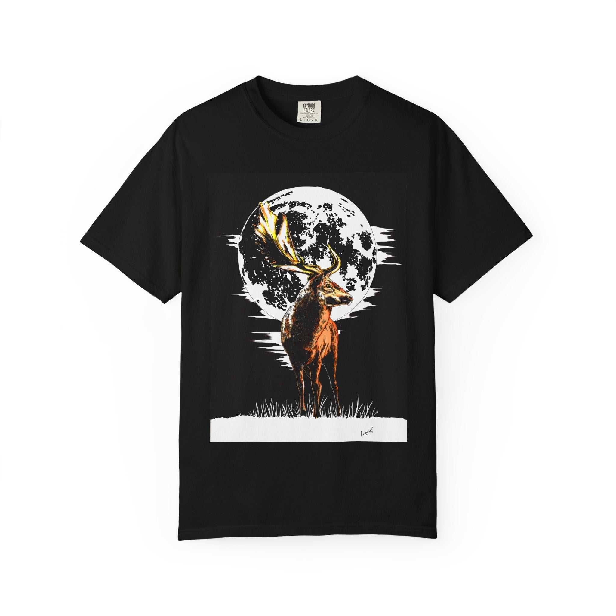 Moonlit Stag Unisex T-Shirt - Nature-Inspired Graphic Tee