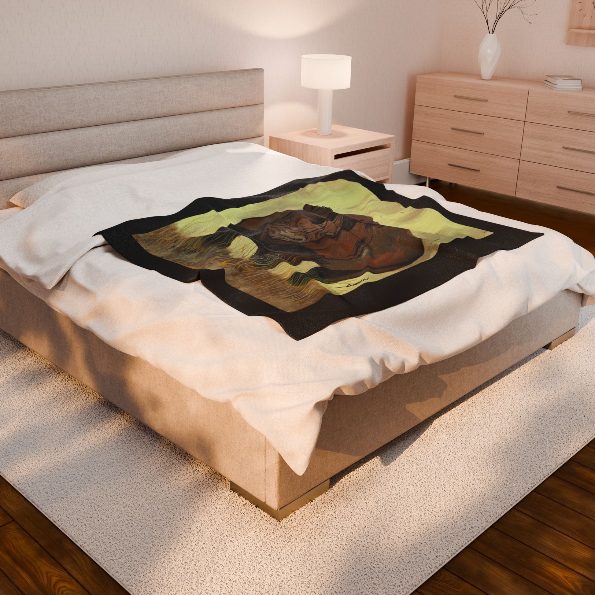 Wildlife Inspired Velveteen Plush Blanket featuring Rhino