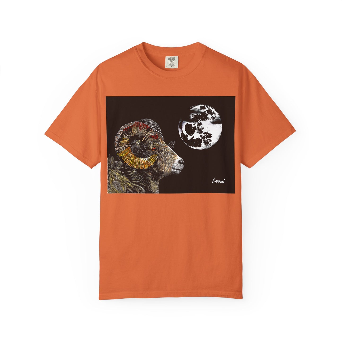 Ram and Moon Graphic Unisex T-Shirt - Nature-Inspired Artwear