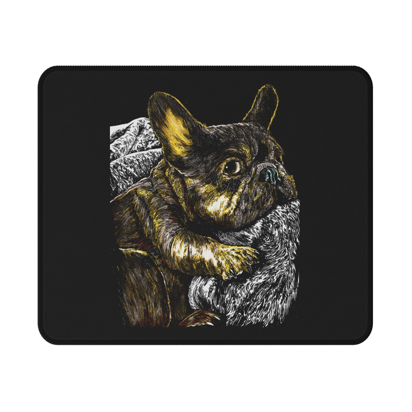 French Bulldog Original Hand-Drawn Art, Gaming Mouse Pad