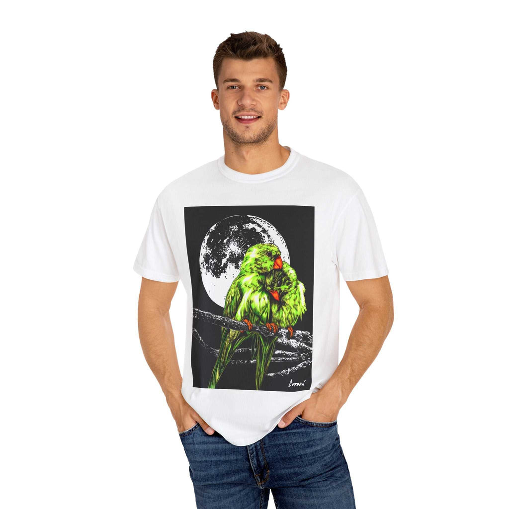 Parrots in the Moonlight Unisex T-shirt.