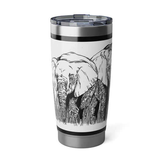 Elephant Wall Art 20oz Tumbler, Unique Hand Drawn Mug,