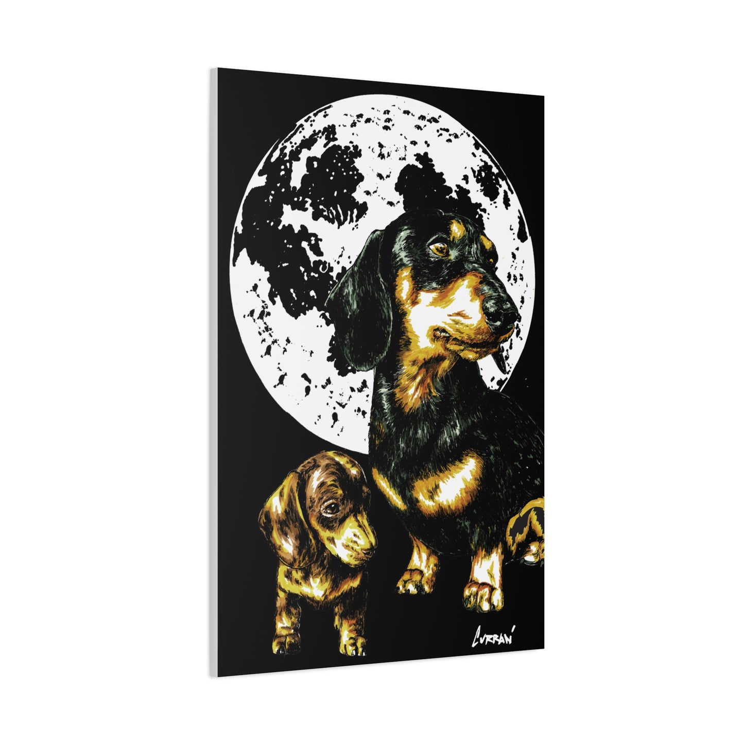 Dachshund Canvas Print of the Original, hand drawn wall art