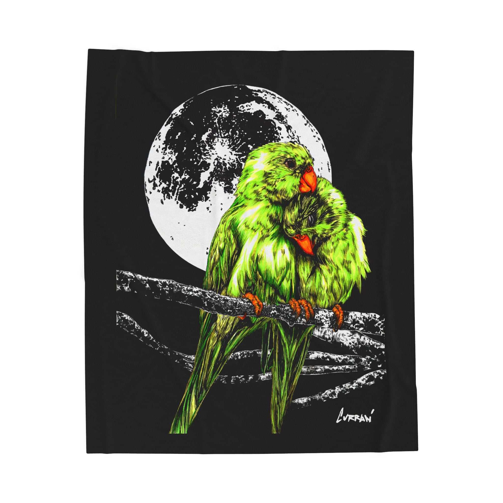 Beautiful Parrots Velveteen Plush Blanket for Nature Lovers