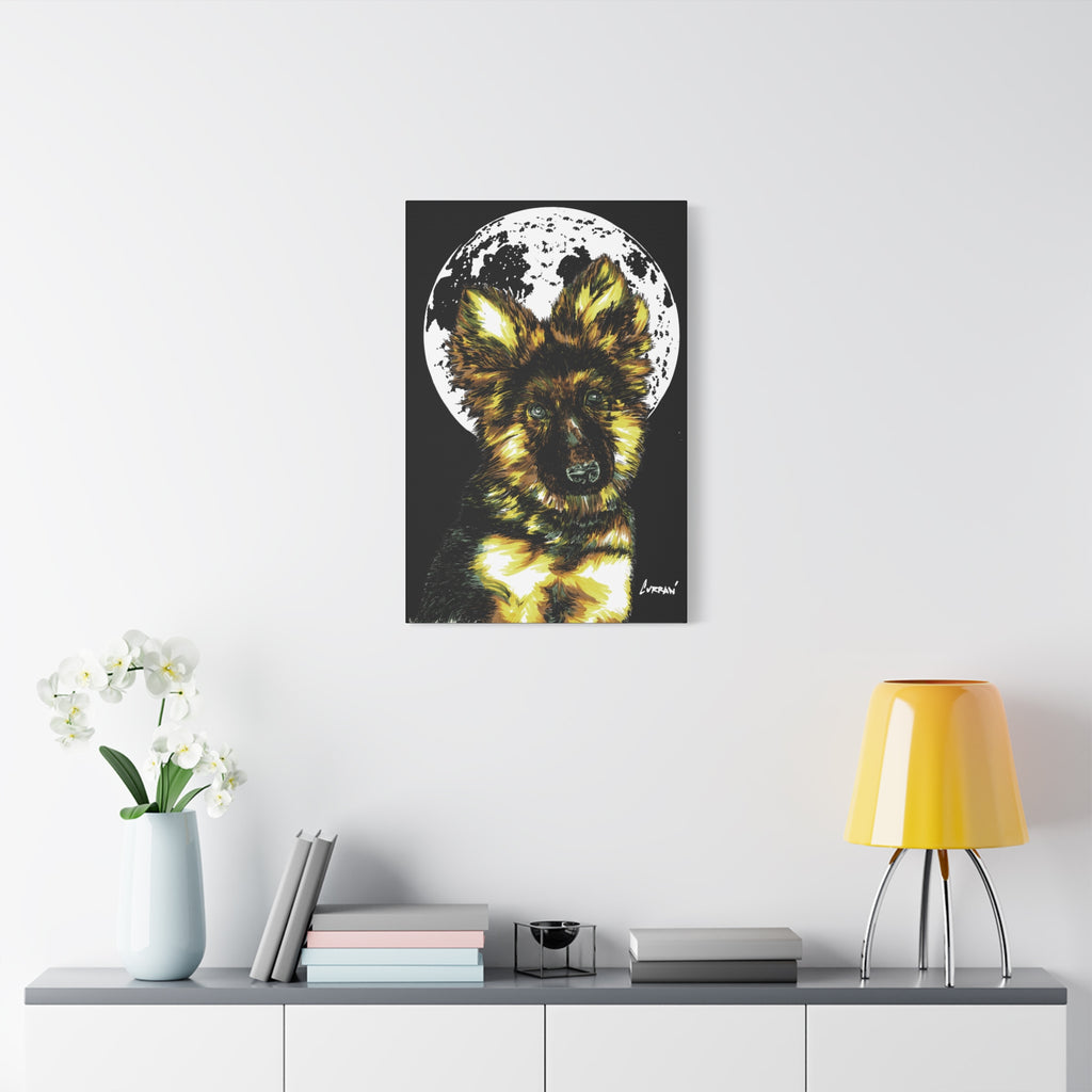 German Shepherd Puppy Print, Hand-Drawn Dog Art,