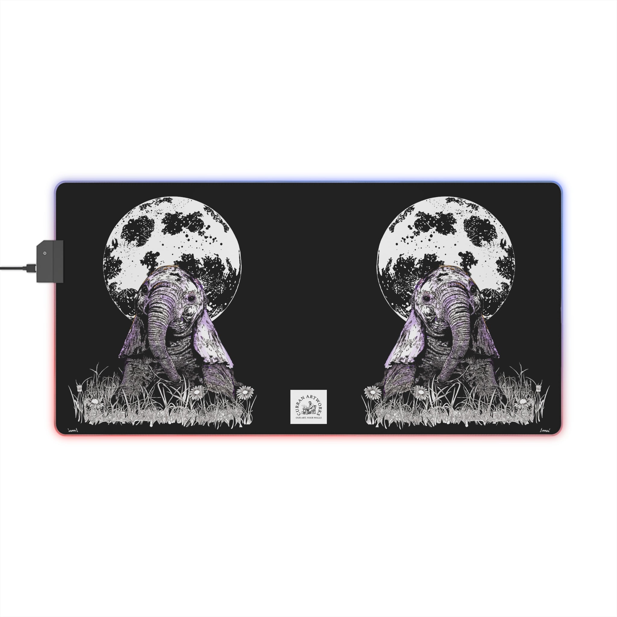 LED Elephant Gaming Mouse Pad - Stylish Setup for Gamers