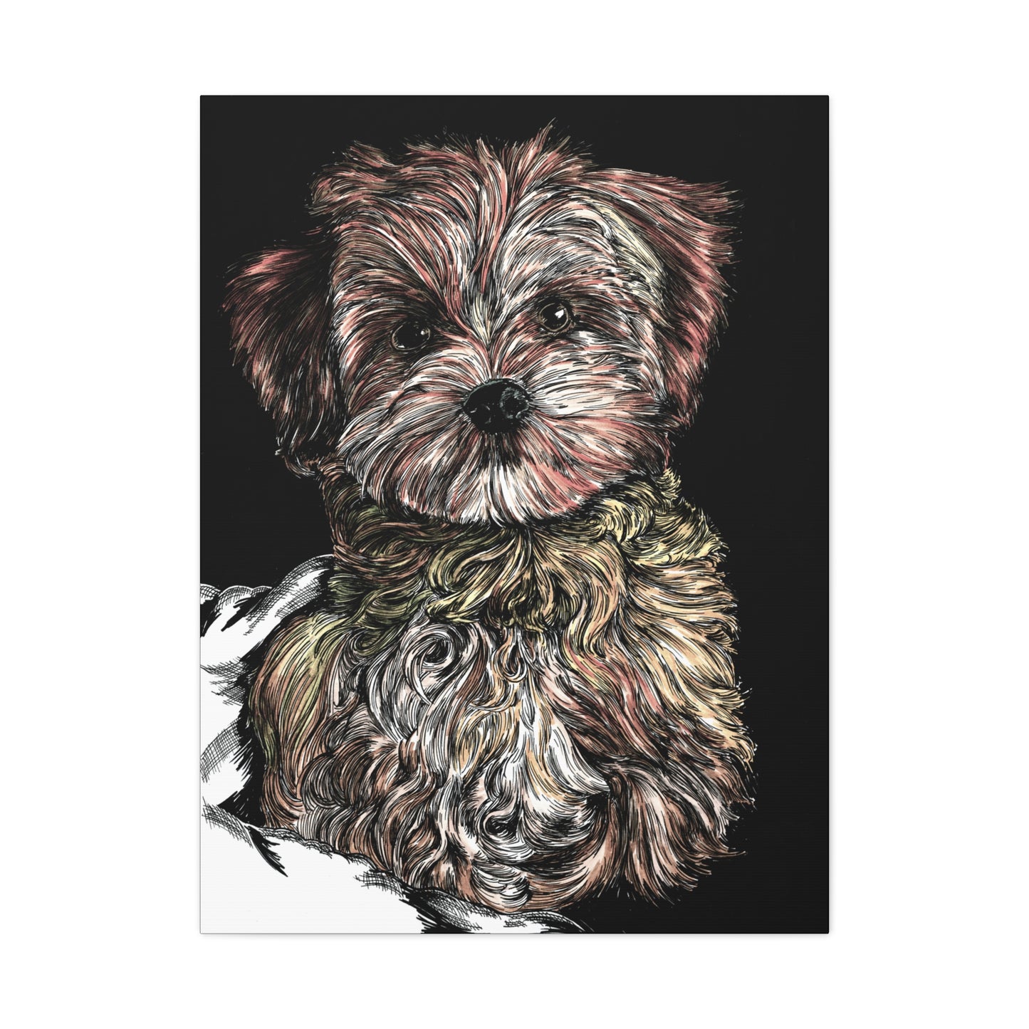 Hand Drawn Dog Portrait Canvas